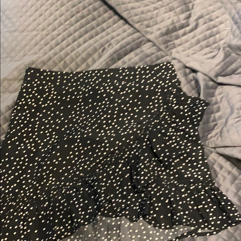 Black and white polka dot skirt
